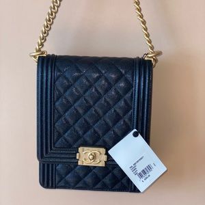 CHANEL  NORTH SOUTH BOY BLACK